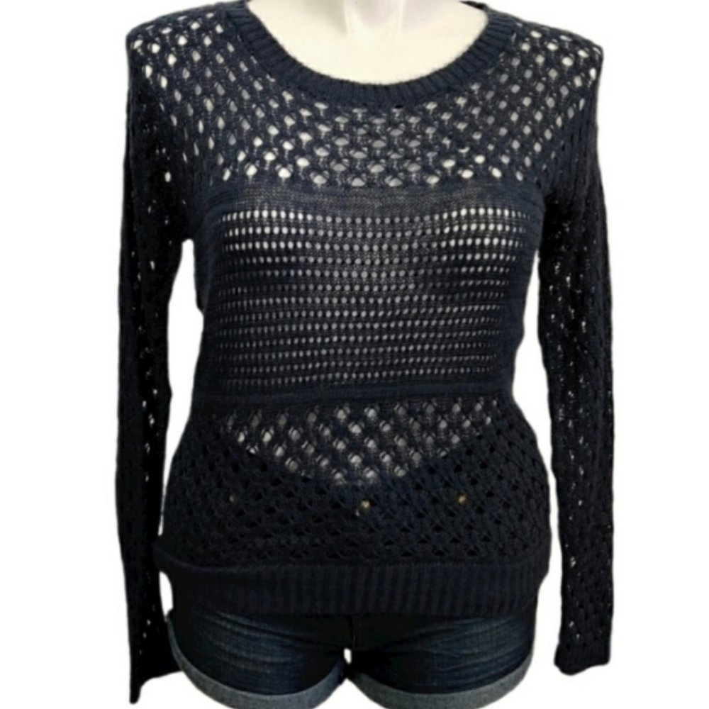 Charming Charlie's Long Sleeve Navy Sweater EUC sz M